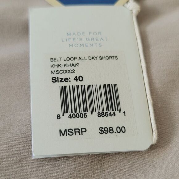 Faherty Men's all day shorts Belt Loop khaki size 40 NWT - Picture 15 of 16